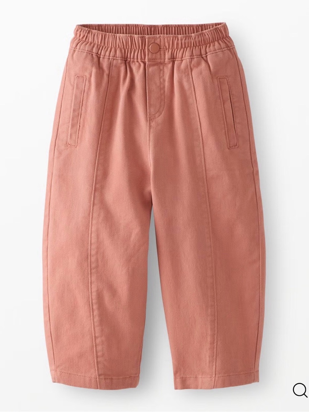 Hanna Andersson Kids Relaxed Pull-On Twill Barrel Pants in Rose Dawn